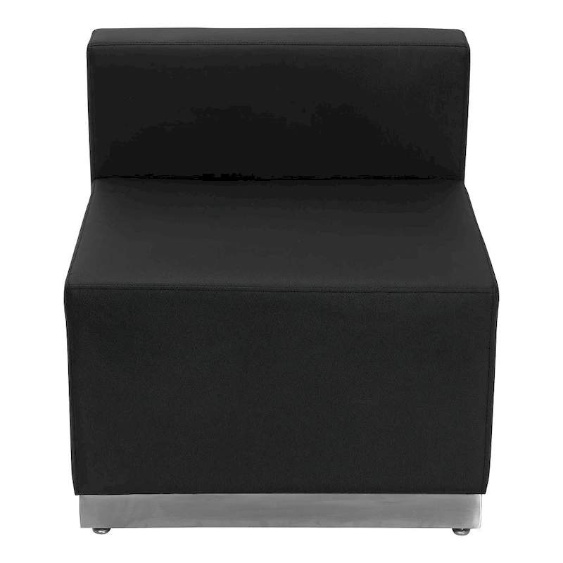 LeatherSoft Chair w/Brushed Stainless Steel Base - Reception Furniture