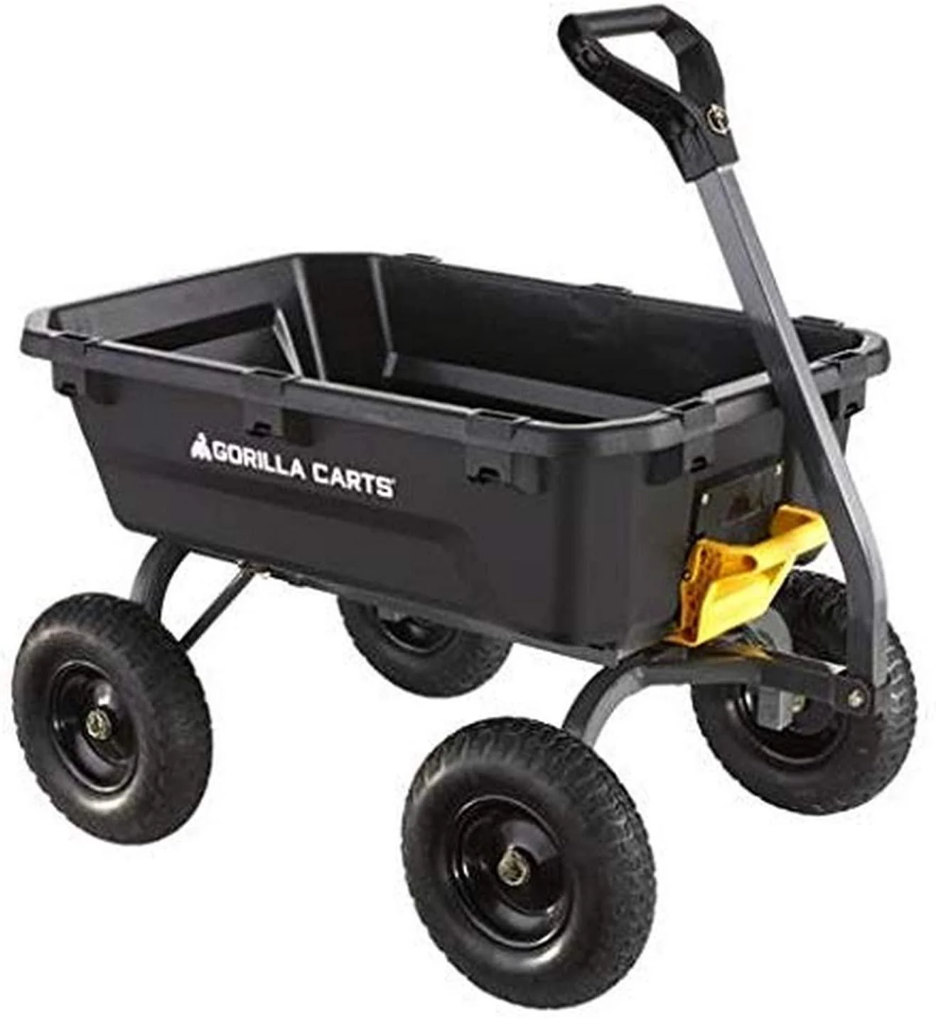 Gorilla Carts 7GCG-NF 7 Cu. Ft. Heavy-Duty Poly Garden Dump Cart with No-Flat Tires, Black ( Exclusive)