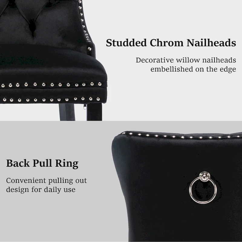 Modern Tufted Velvet Side Dining Chairs (Set of 4)