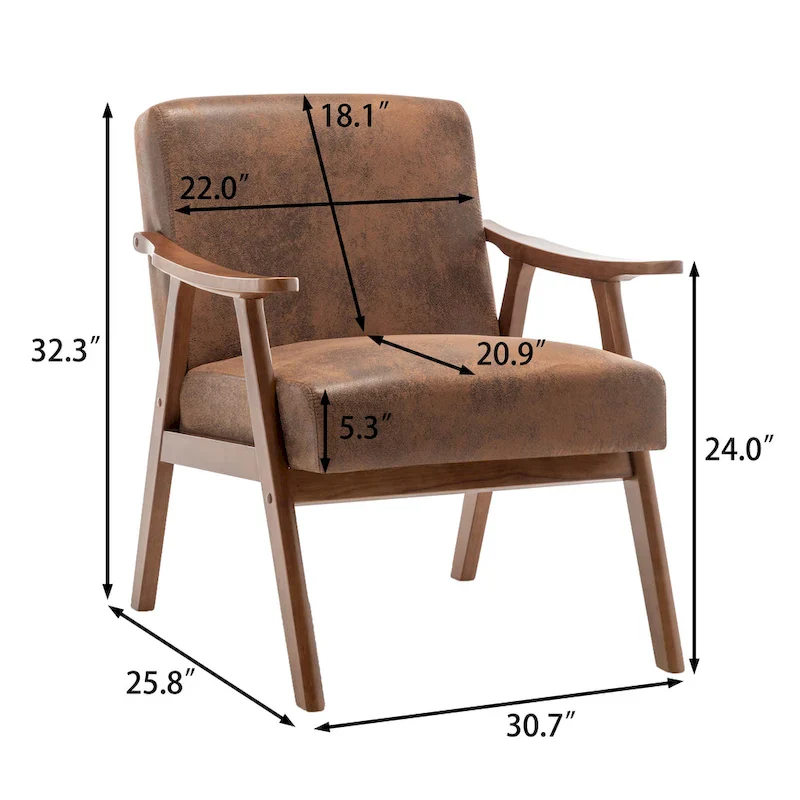 Solid Wood Frame Accent Chair