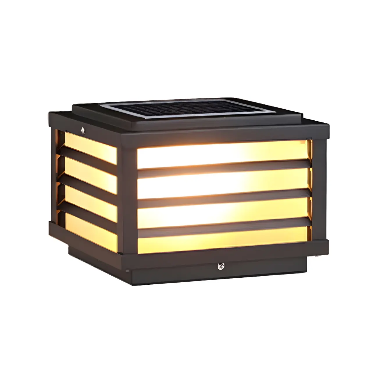 Black Rectangle Solar LED Outdoor Post Lights