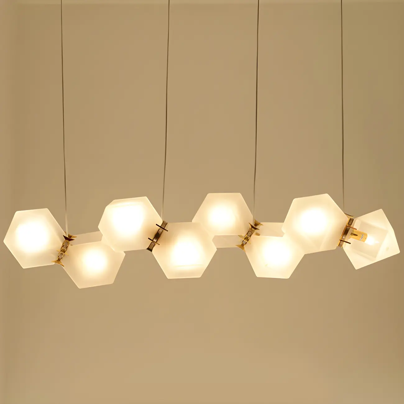 Simple Modern Glass Hexagonal Island Pendant Light