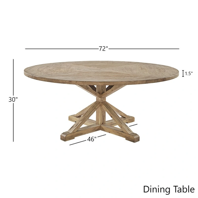 Sabera Shabby Chic Round X-Base Dining Set - Double X Back by iNSPIRE Q Classic