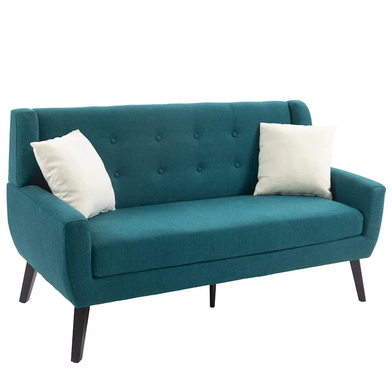 3-Piece Tufted Linen Loveseat & Armchair Set, Beige/Grey/Yellow/Blue/White/Light Blue, Seats 3+