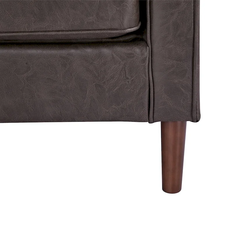 Sedona Modern Loveseat Sofa, Faux Linen / Vegan Leather Couch - N/A