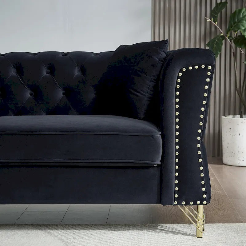 60.2 Chesterfield Velvet Sofa