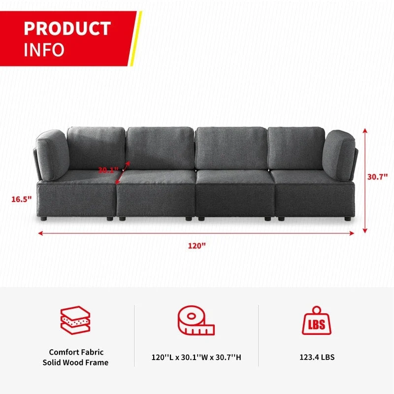 Mixoy Convertible Modular Sleeper Couch with Ottoman