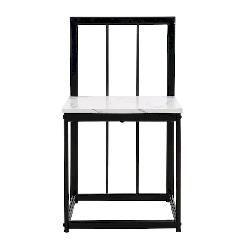 7-Piece Iron Dining Table Set with Table and Six Chairs