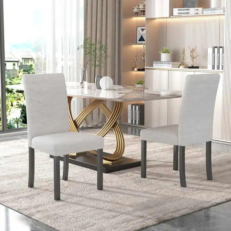VECELO Upholstered Dining Chairs Set of 6 Parson Classic Upholstered Dining Chair,Modern 37