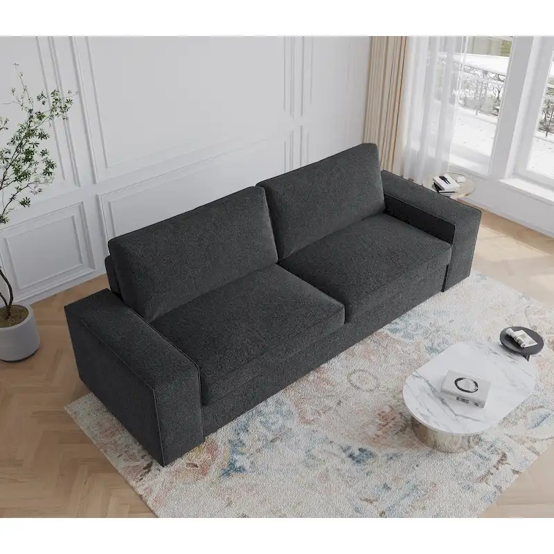 Modern 80 Upholstered Fabric 3-Seater Sofa