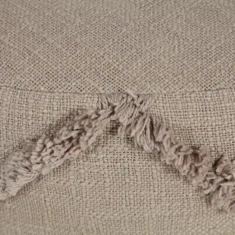 18 Brown Solid Texture Diamond Round Pouf Ottoman