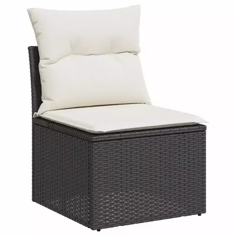 vidaXL Garden Sofa Set Black PE rattan Large Modular