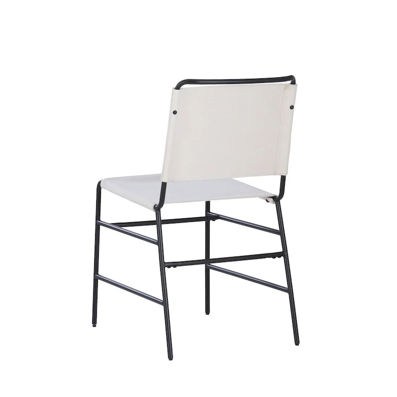 Leffler Sanded Steel and Fabric Industrial Dining Chair
