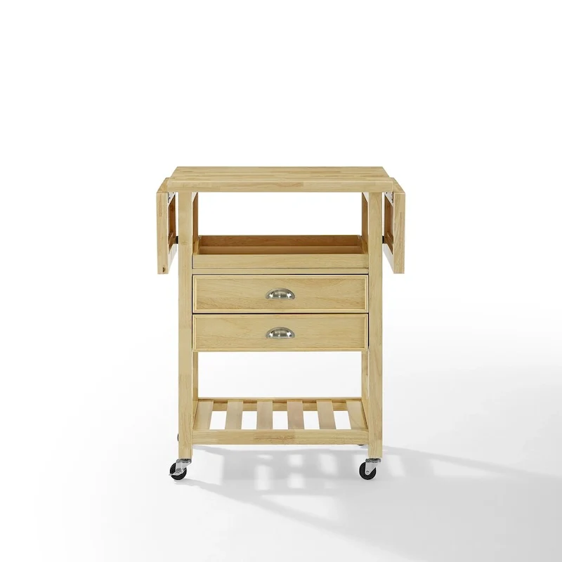 Bristol Double Drop Leaf Kitchen Cart Natural - 15.13d x 45w x 35.25h