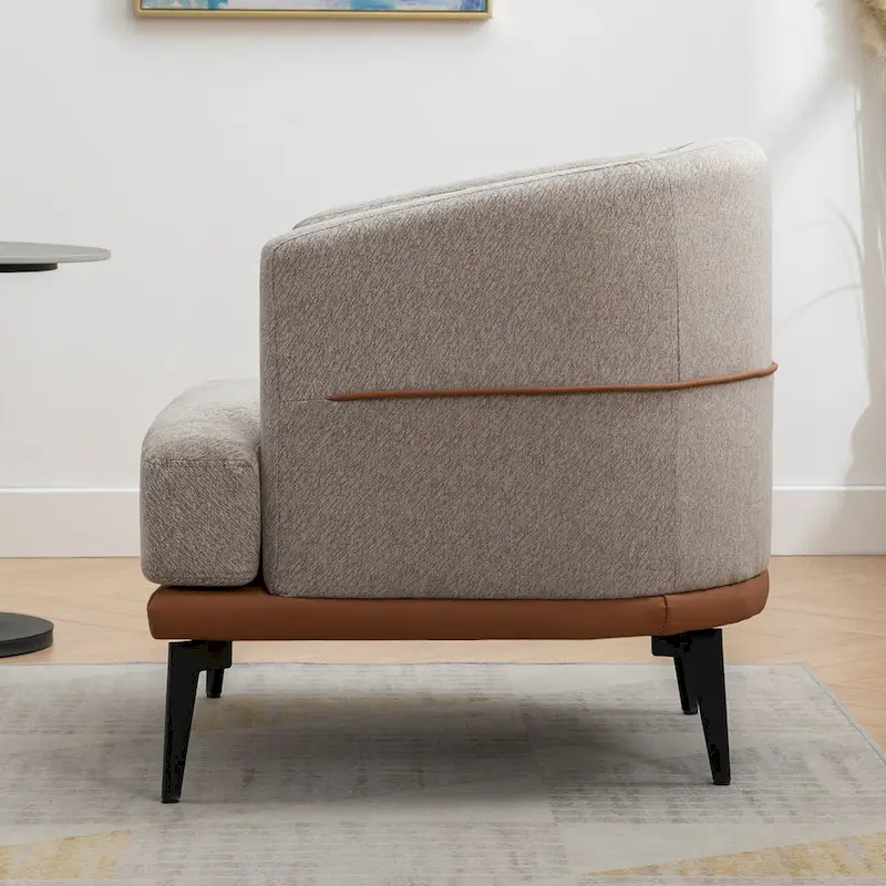 Modern Two-tone Barrel Fabric Chair