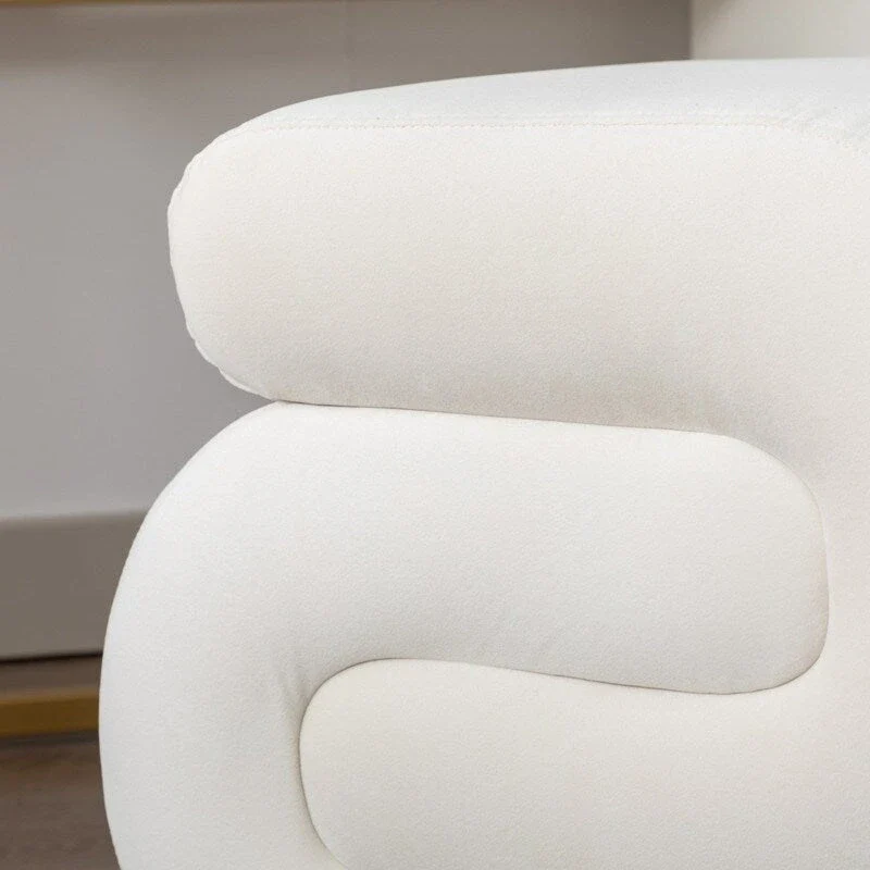 Velvet Fabric S-shape Ottoman Makeup Stool Footstool