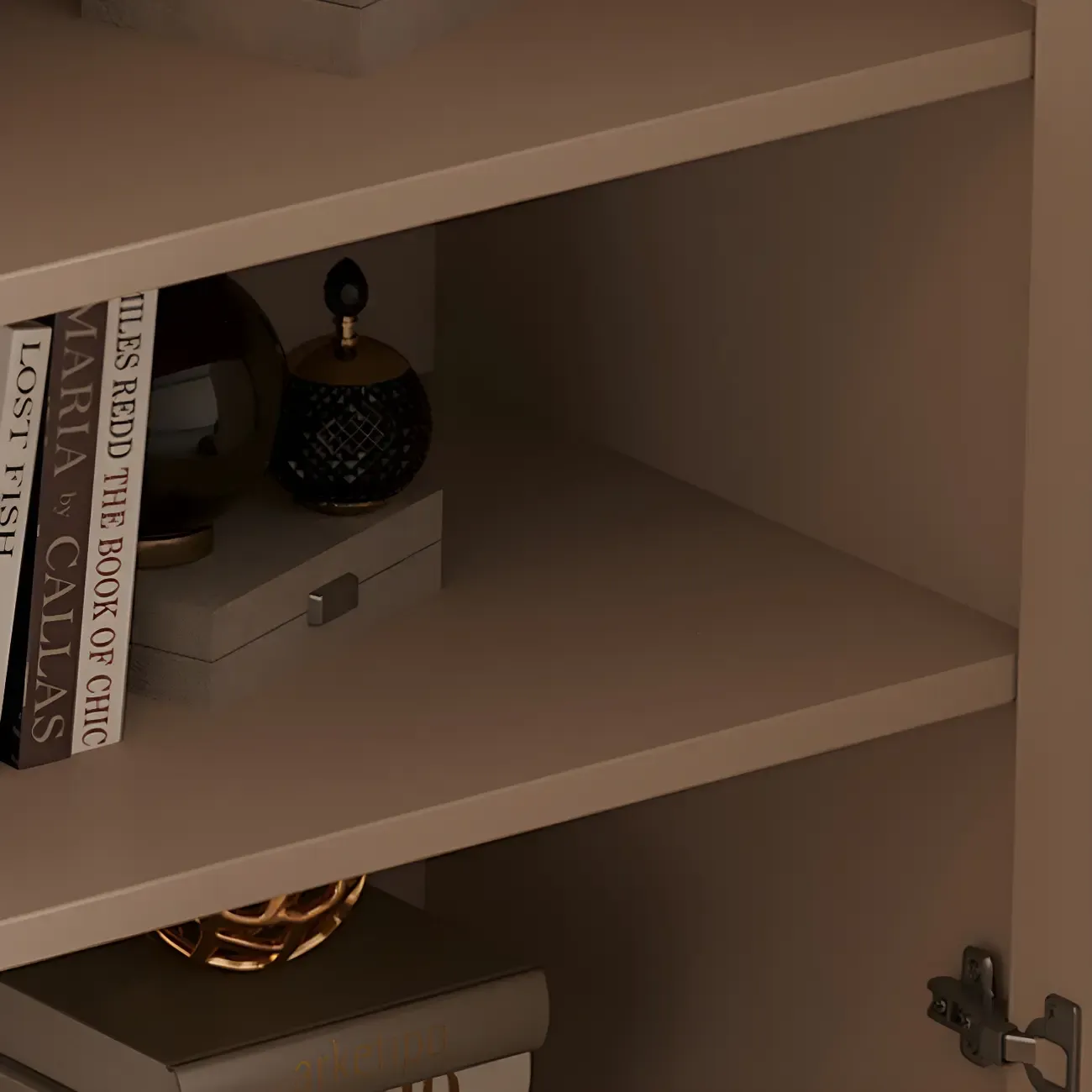 Glam White-Wood Protruding Lines Soft-Close Drawers Dresser