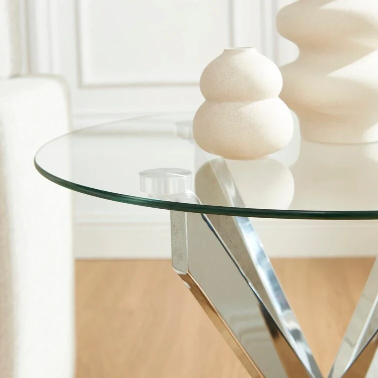 19.7 End Table With Glass Top