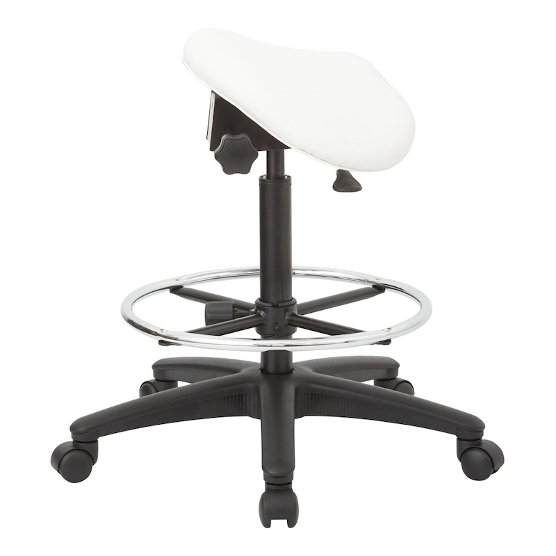 Backless Stool with Height-adjustable Saddle Seat