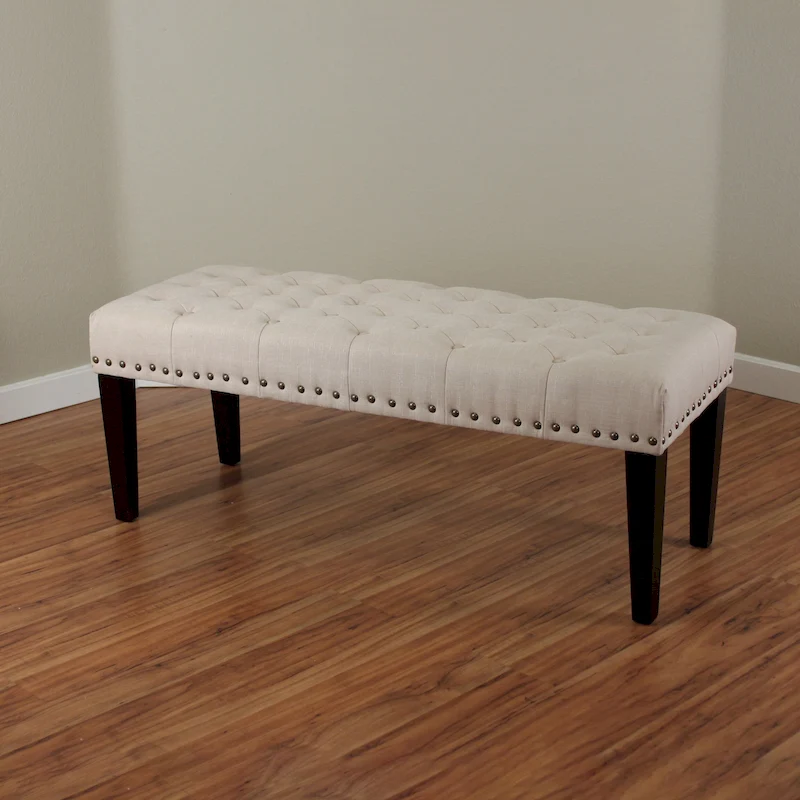 Sopri 49-inch Linen Upholstered Tufted Transitional Bench
