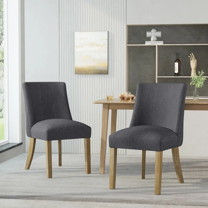 Newport Furnishings Contemporary Fabric Dining Chairs with Nailhead Trim (Set of 2)