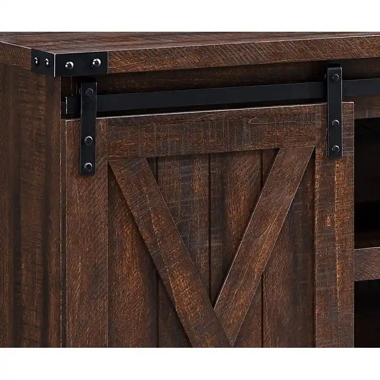 Wood Media Console TV Stand Entertainment Center