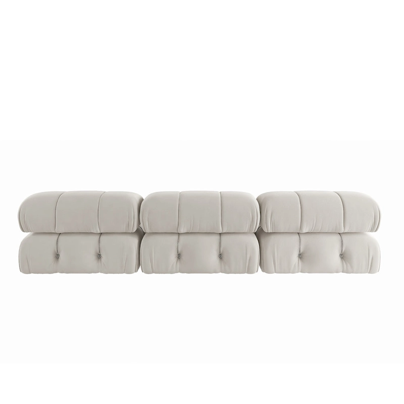 Modern Velvet Upholstery Modular Sectional Sofa,Beige