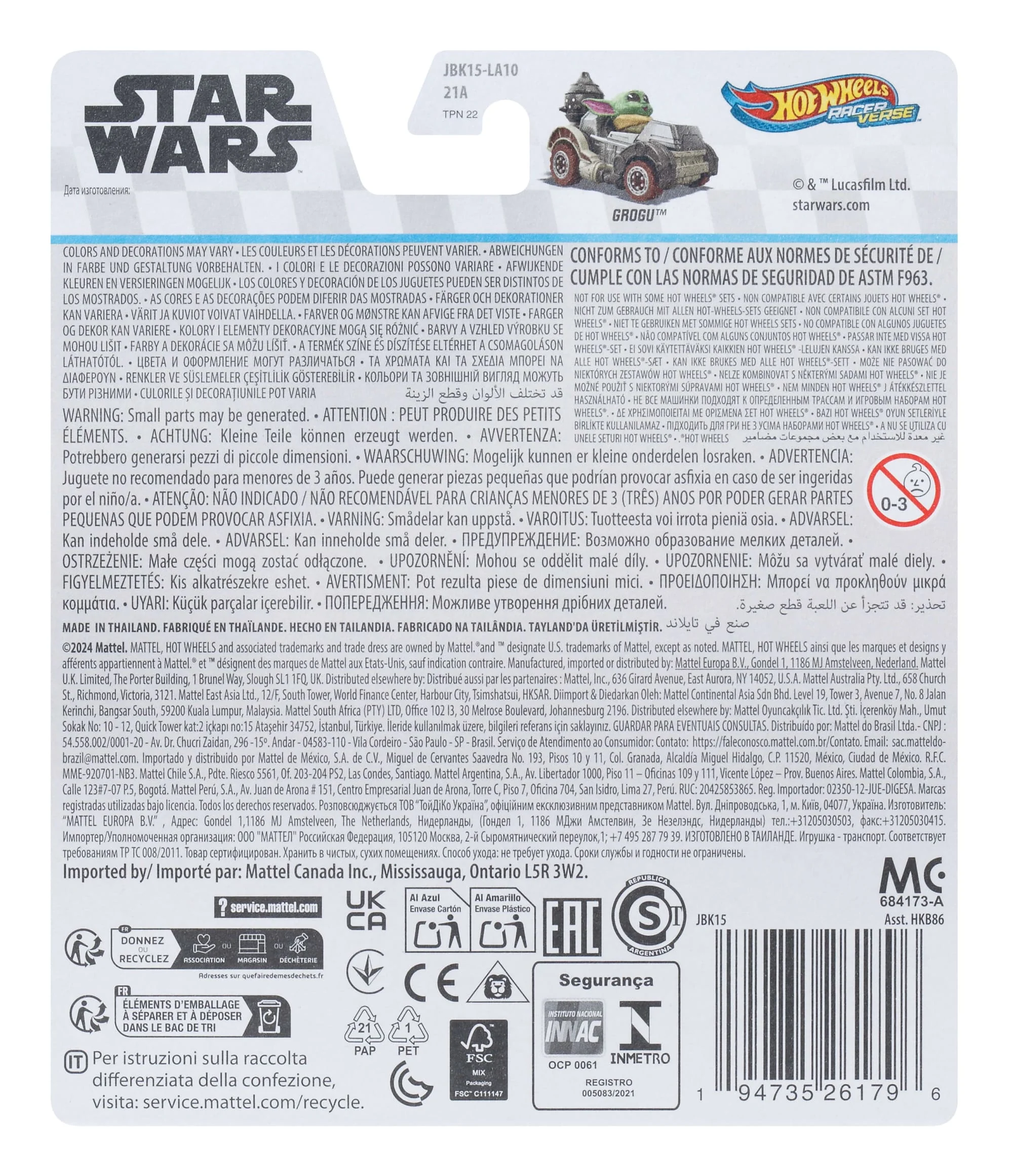 Hot Wheels RacerVerse Veículo de Brinquedo Grogu
