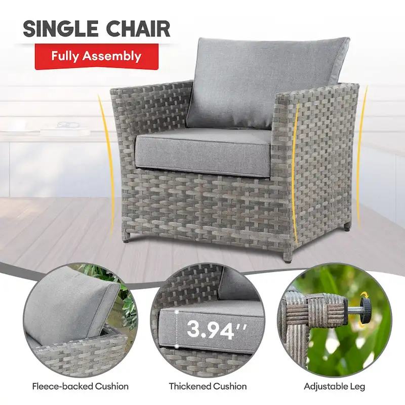 XIZZI 9-piece Patio Furniture Sectional Set with Swivel Rocking Chairs