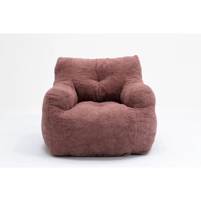 Soft Tufted foam bean bag chair with Teddy fabric