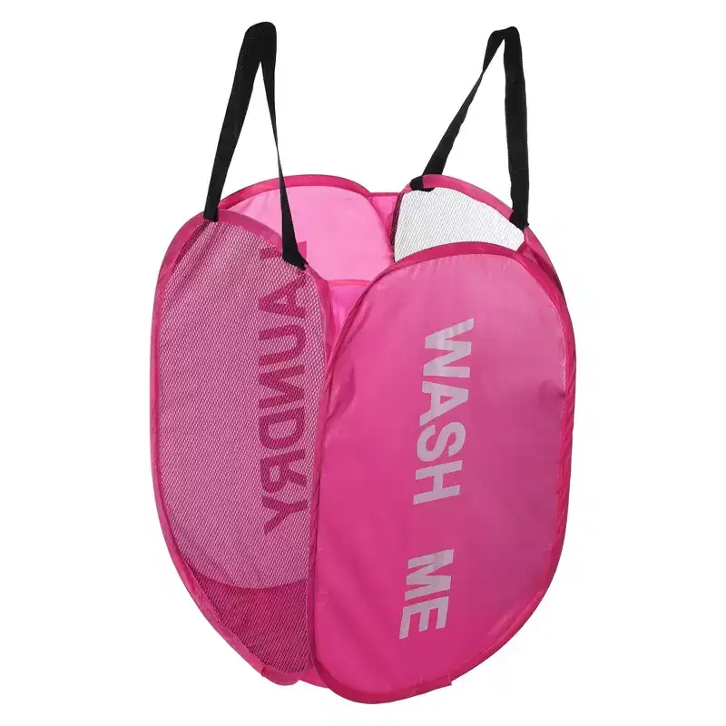 Foldable Mesh Laundry Basket, Black/Blue/Green/Pink, 75L, 1-Person Use