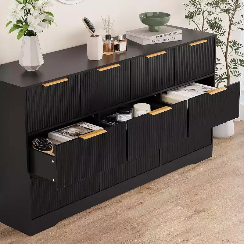 10-Drawer Fluted Dresser