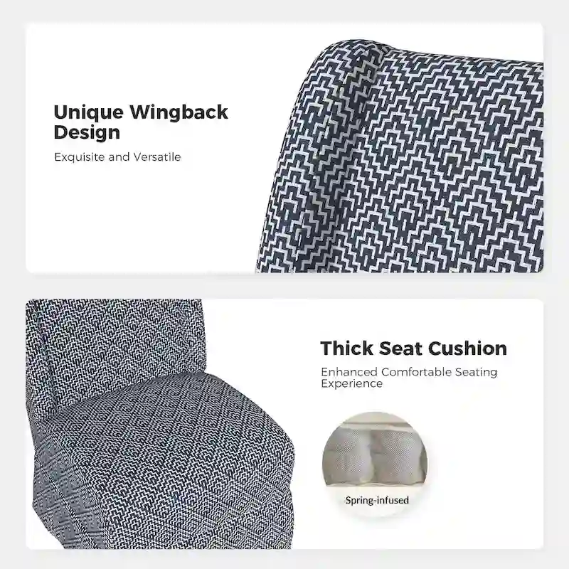 Falk Upholstered Farmhouse Armless Chair with Slipcover and Solid Wood Legs by HULALA HOME