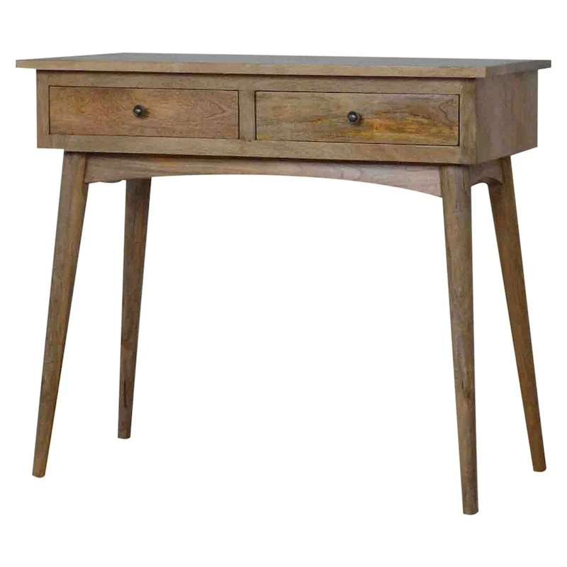 Oak 2-Drawer Hallway Console Table