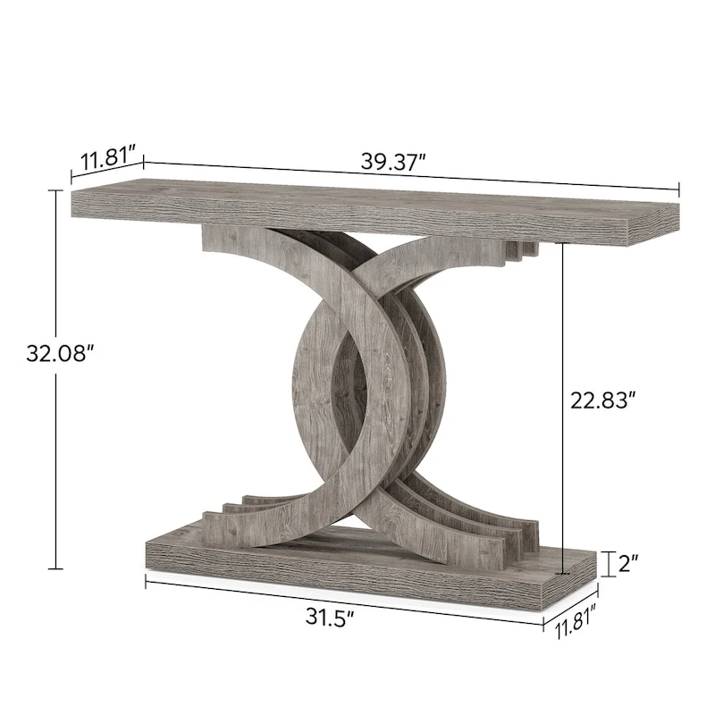 Console Table, Entryway Table with Geometric Legs, Sofa Table - 11.81D x 39.37W x 31.49H