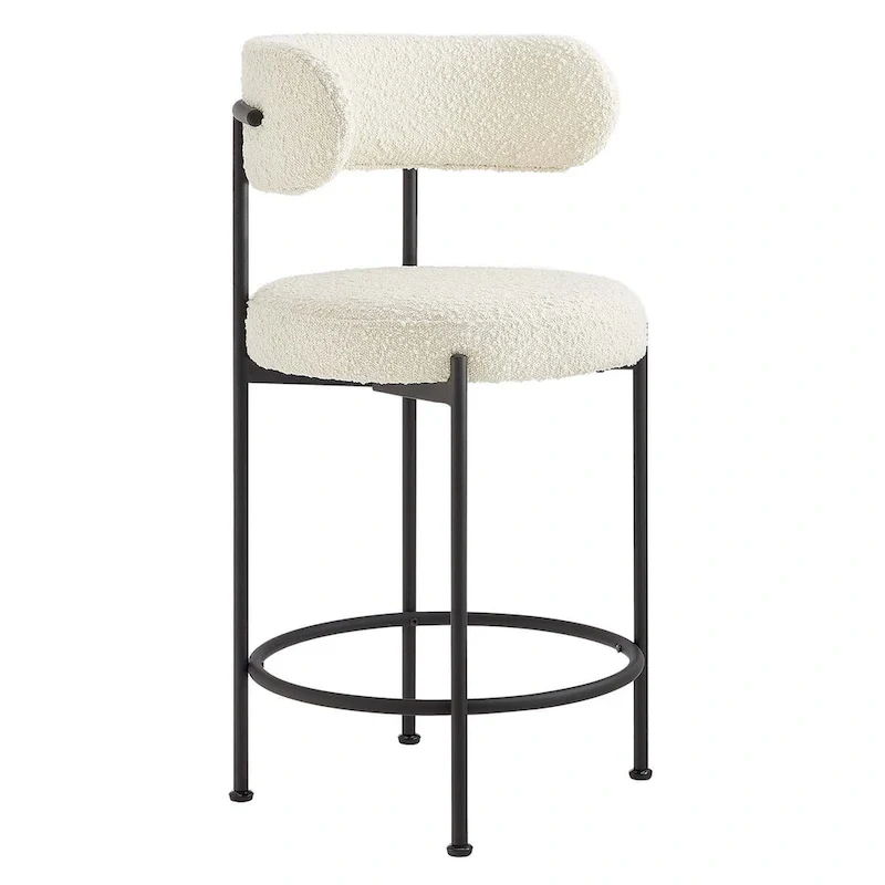 Loop-Pile Fabric Bar Stools – Set of 2