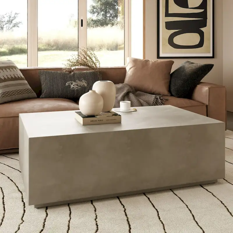 Modrest Fresno Modern Grey Concrete Coffee Table