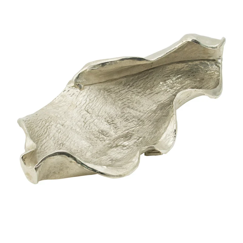 A&B Home Nickel Leaf Shaped Decorative Platter