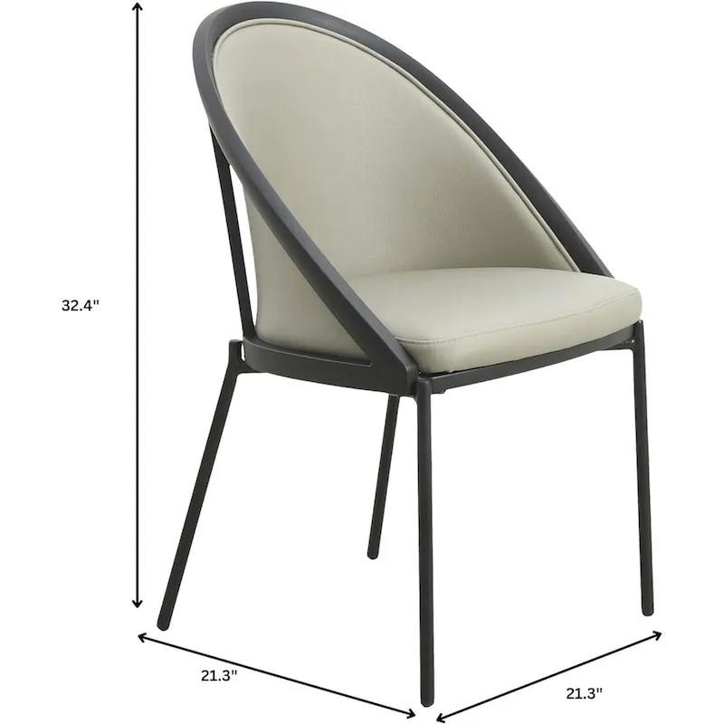 Urbane Upholstered Faux Leather Dining Chair with Powder Coated Steel Legs by LeisureMod