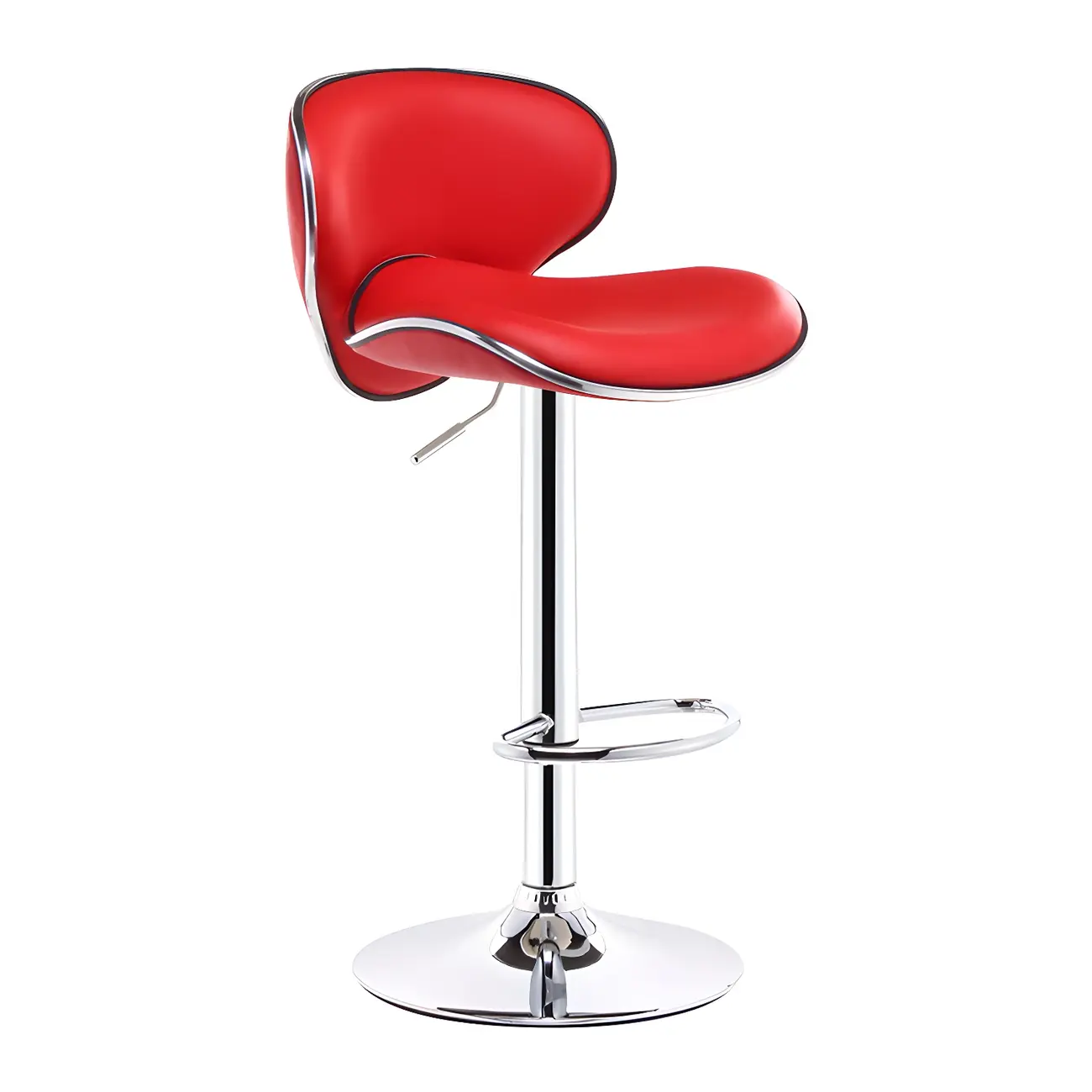 360° Swivel Faux Leather Bar Stools Adjustable Height Bucket Seat