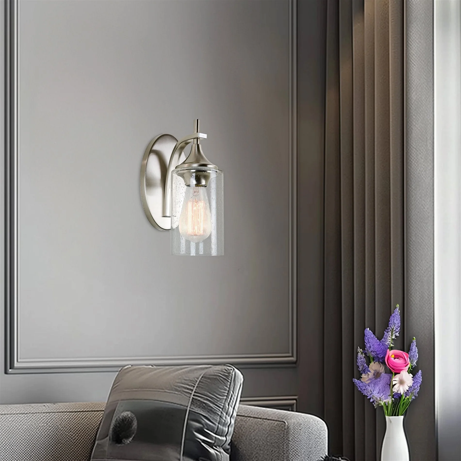 Brentwood 6 Clear Seeded Glass Shade Replacement, 3-Pack