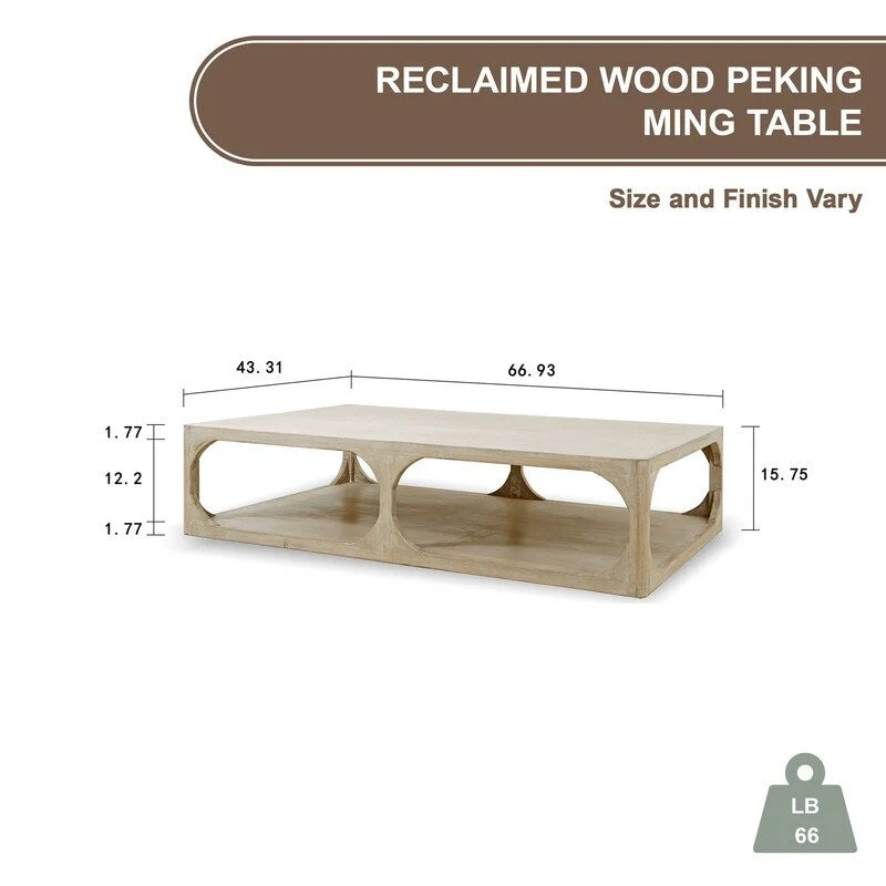 White Wash Reclaimed Wood Coffee Table - 67