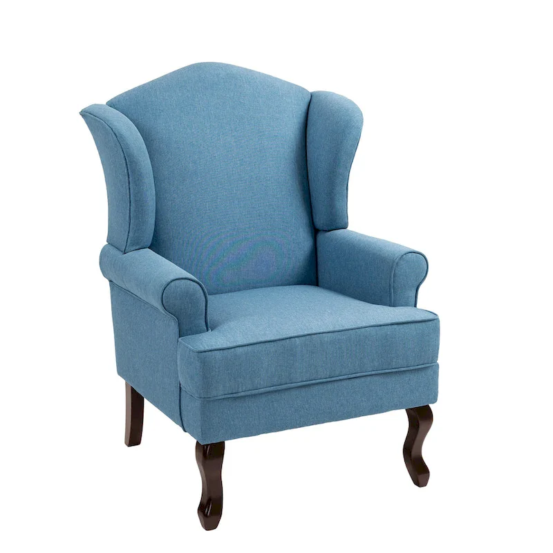 Set of 2 Elegant Living Room Wing Back Arm Chair Upholstered Accent Chair