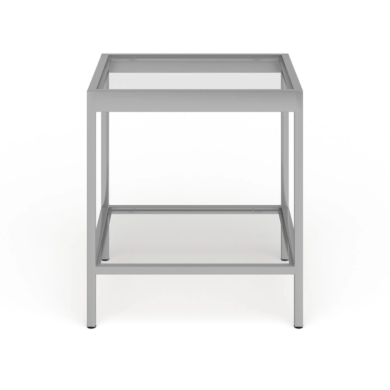 Alexis Modern Metal and Glass Square Side Table