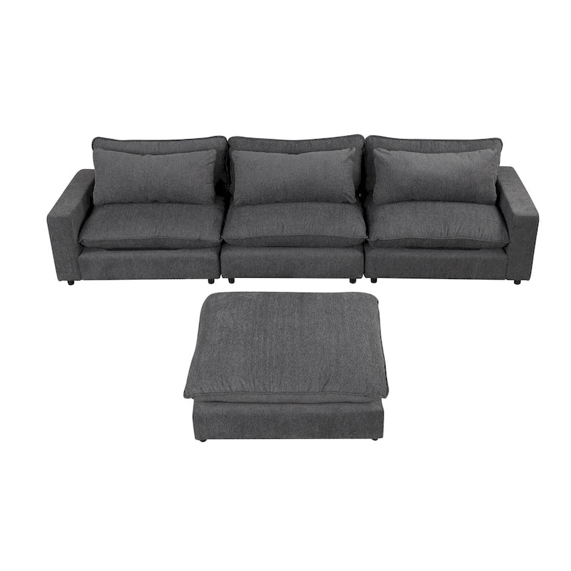 128inch Sectional Sofa Cloud Sofa Chenille Upholstered Sofa