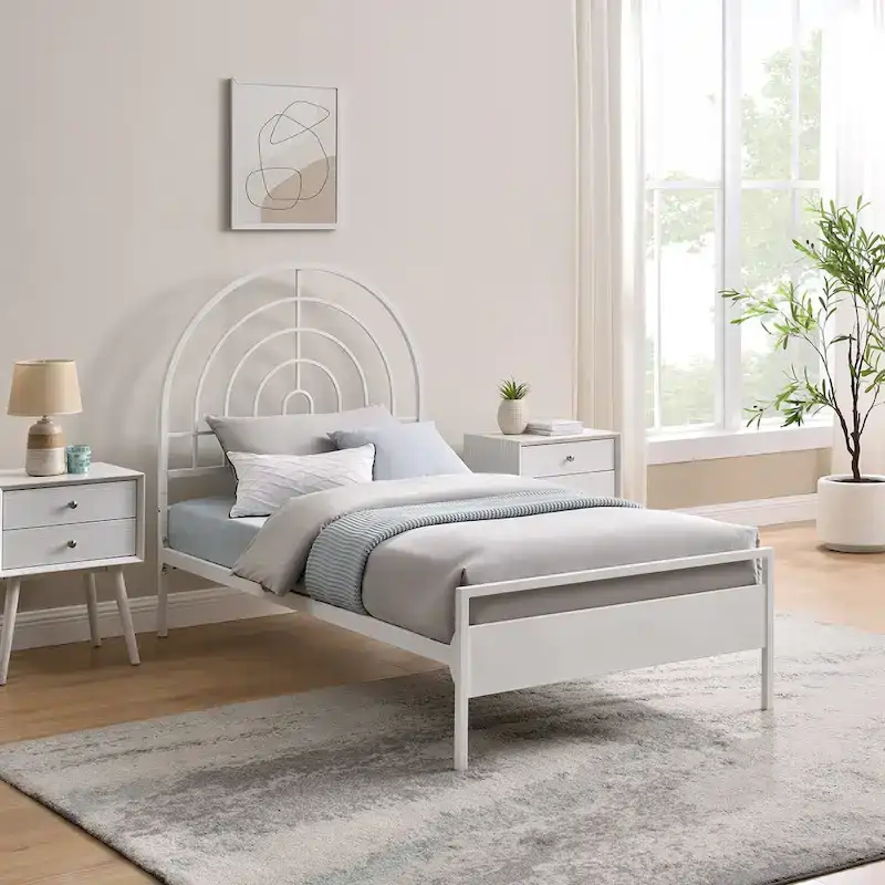 Walker Edison Modern Metal Arch Twin Bed Frame