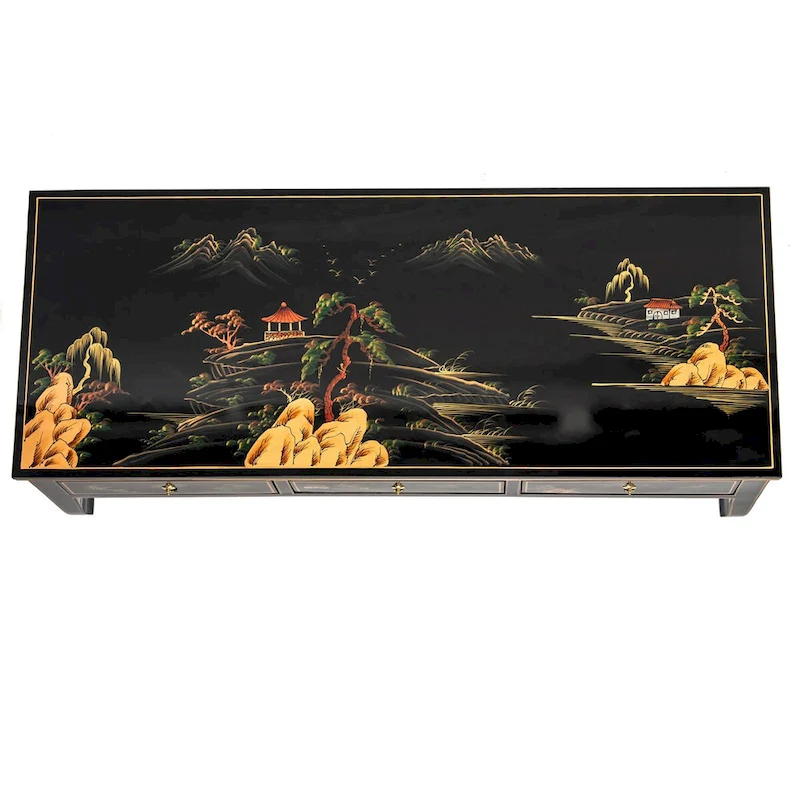 Black Lacquer Coffee Table - Landscape
