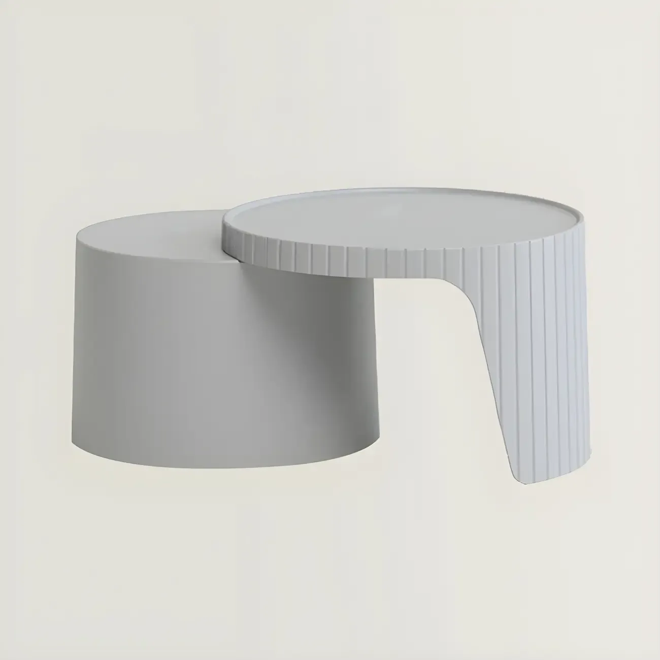 Extendable Acrylic Round Nesting Coffee Table with Tray Top