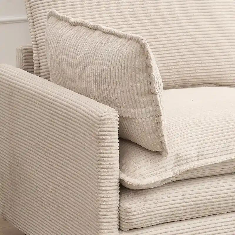 102 Velvet U-Shaped Sectional Sofa with Ottoman & Lumbar Pillows