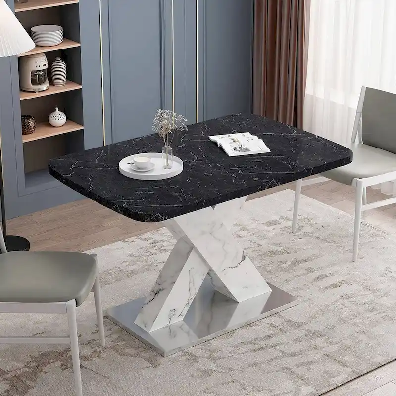 Modern 47.24-62.99 L Marble Square Dining Table